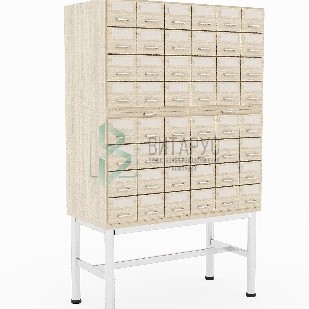 Шкаф каталожный 48 ящиков (6х8) на ножках