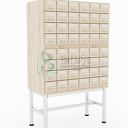 Шкаф каталожный 48 ящиков (6х8) на ножках