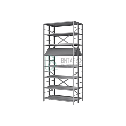 Стеллаж двусторонний основной 12 полок