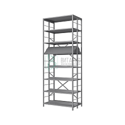 Стеллаж двухсторонний основной 14 полок