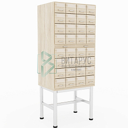 Шкаф каталожный 32 ящика (4х8) на ножках