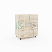 Шкаф - тумба  формулярная 12 ящиков (4х3) на колесах